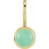 14K Yellow Natural Chrysoprase Charm/Pendant