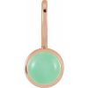 14K Rose Natural Chrysoprase Charm/Pendant