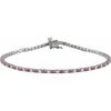 14K White Natural Ruby & 5/8 CTW Natural Diamond Line 7 1/4″ Bracelet