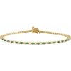 14K Yellow Natural Emerald & 5/8 CTW Natural Diamond Line 7 1/4″ Bracelet