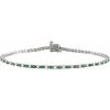 14K White Natural Emerald & 5/8 CTW Natural Diamond Line 7 1/4″ Bracelet