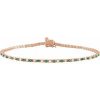 14K Rose Natural Emerald & 5/8 CTW Natural Diamond Line 7 1/4″ Bracelet