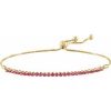 14K Yellow Natural Ruby Adjustable 9 1/2″ Bolo Bracelet