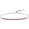 14K White Natural Ruby Adjustable 9 1/2″ Bolo Bracelet