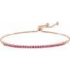 14K Rose Natural Ruby Adjustable 9 1/2″ Bolo Bracelet