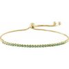 14K Yellow Natural Emerald Adjustable 9 1/2″ Bolo Bracelet