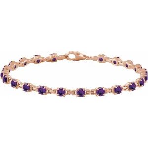 Natural Amethyst Line Bracelet