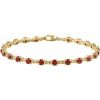 14K Yellow Natural Mozambique Garnet 7 1/4″ Line Bracelet