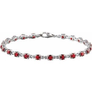 Natural Mozambique Garnet Line Bracelet