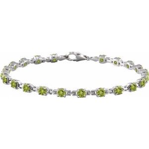 Natural Peridot Line Bracelet