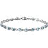 14K White Natural Sky Blue Topaz 7 1/4″ Line Bracelet