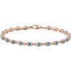 14K Rose Natural Sky Blue Topaz 7 1/4″ Line Bracelet