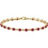 14K Yellow Lab-Grown Ruby 7 1/4″ Line Bracelet