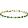 14K Yellow Lab-Grown Emerald 7 1/4″ Line Bracelet