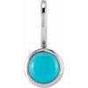 14K White Natural Turquoise Charm/Pendant