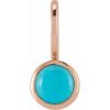 14K Rose Natural Turquoise Charm/Pendant