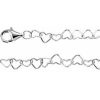 Sterling Silver 4.5 mm Heart 7 1/4″ Chain