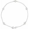 14K White Cultured White Freshwater Pearl 5-Station 7″ Bracelet