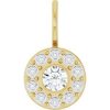 14K Yellow 4 mm Round Bezel-Set Halo-Style Charm/Pendant Mounting