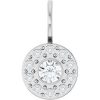 Platinum 4 mm Round Bezel-Set Halo-Style Charm/Pendant Mounting