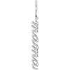 14K White 30.2×3.3 mm Vertical “Mama” Charm/Pendant