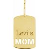 14K Yellow Engravable Mom Charm/Pendant