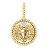 14K Yellow 2 mm Round Aries Accented Zodiac Charm/Pendant Mounting