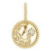 14K Yellow 2 mm Round Virgo Accented Zodiac Charm/Pendant Mounting