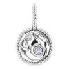 Platinum 2 mm Round Capricorn Accented Zodiac Charm/Pendant Mounting