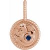 14K Rose Natural Blue Sapphire & .0025 CTW Natural Diamond Capricorn Charm/Pendant