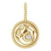 14K Yellow 2 mm Round Capricorn Accented Zodiac Charm/Pendant Mounting