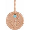 14K Rose Natural Blue Zircon & .0025 CTW Natural Diamond Scorpio Charm/Pendant