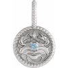 Platinum Natural Aquamarine & .0025 CTW Natural Diamond Cancer Charm/Pendant