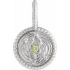 Platinum Natural Peridot & .005 CTW Natural Diamond Gemini Charm/Pendant