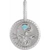 14K White Natural Blue Zircon & .0025 CTW Natural Diamond Scorpio Charm/Pendant