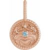 14K Rose Natural Aquamarine & .0025 CTW Natural Diamond Cancer Charm/Pendant