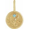 14K Yellow Natural Blue Zircon & .0025 CTW Natural Diamond Scorpio Charm/Pendant