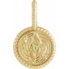 14K Yellow Natural Peridot & .005 CTW Natural Diamond Gemini Charm/Pendant