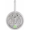 Platinum Natural Green Chrysoprase & .005 CTW Natural Diamond Libra Charm/Pendant