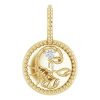 14K Yellow 2 mm Round Scorpio Accented Zodiac Charm/Pendant Mounting