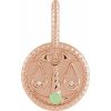 14K Rose Natural Green Chrysoprase & .005 CTW Natural Diamond Libra Charm/Pendant