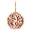 14K Rose 2 mm Round Gemini Accented Zodiac Charm/Pendant Mounting