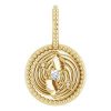 14K Yellow 2 mm Round Gemini Accented Zodiac Charm/Pendant Mounting