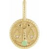 14K Yellow Natural Green Chrysoprase & .005 CTW Natural Diamond Libra Charm/Pendant