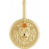 14K Yellow Natural Citrine & .005 CTW Natural Diamond Leo Charm/Pendant