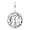 14K White 2 mm Round Libra Accented Zodiac Charm/Pendant Mounting