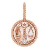 14K Rose 2 mm Round Libra Accented Zodiac Charm/Pendant Mounting