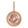 14K Rose 2 mm Round Pisces Accented Zodiac Charm/Pendant Mounting