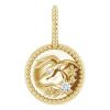 14K Yellow 2 mm Round Taurus Accented Zodiac Charm/Pendant Mounting