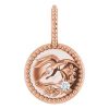 14K Rose 2 mm Round Taurus Accented Zodiac Charm/Pendant Mounting